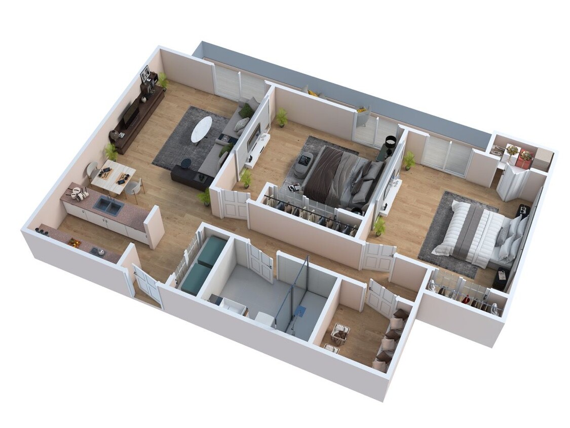 Floor Plan - Two Bedroom One Bath