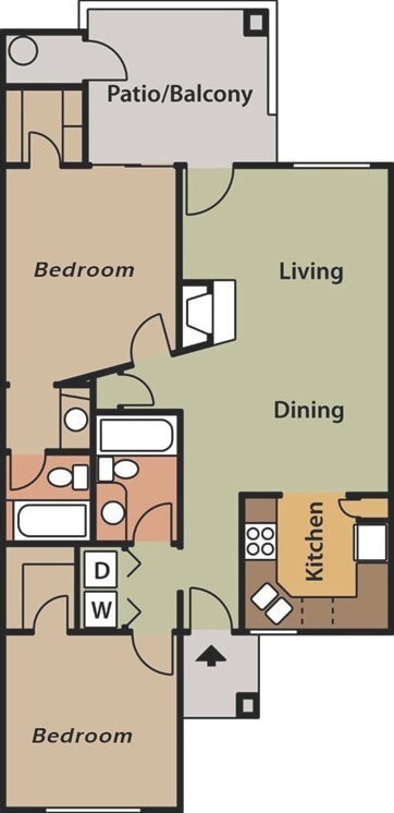 Floor Plan - 2A Newly Remodeled