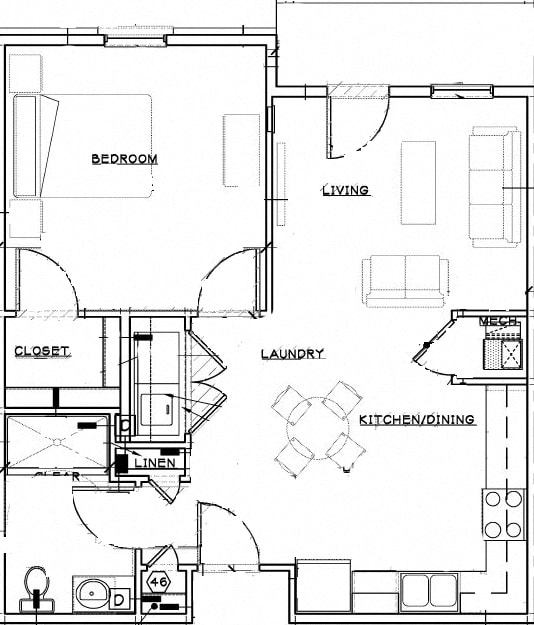 Floor Plan - One Bedroom 