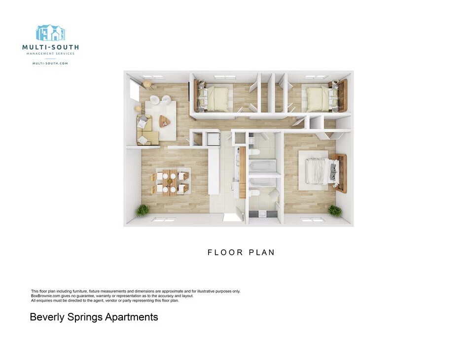 Floor Plan - 3 Bedroom, 2 Bathroom