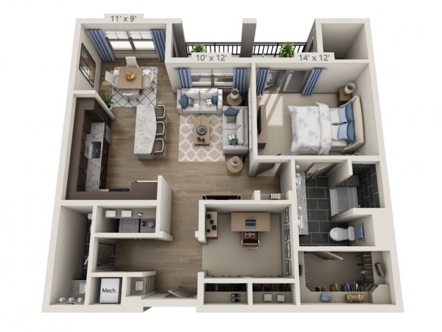 Floor plans are artist’s rendering. All dimensions are approximate. Actual product and specifications may vary in dimension or detail. Not all features are available in every apartment. Prices and availability are subject to change. - Franklin