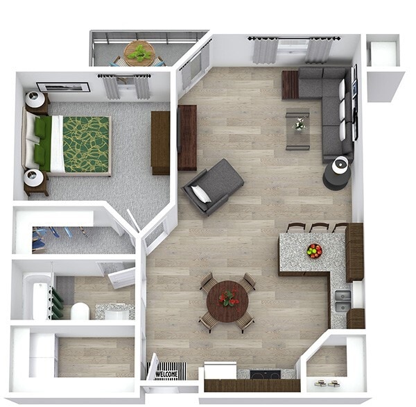 Floor Plan - 1 Bedroom 1 Bath