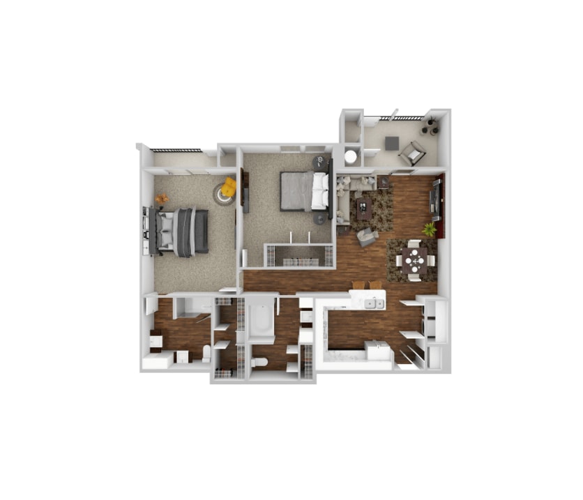 Floor Plan - Two Bedroom - Coltrane