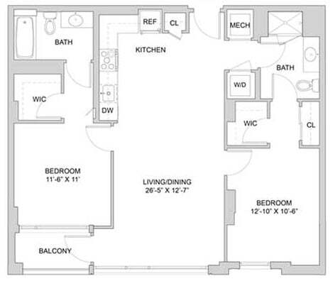 Floor Plan - 2 Bed_2 Bath-A1_2BR_A