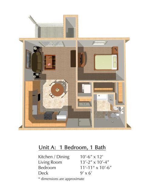 Floor Plan - 1 BR 1 BA