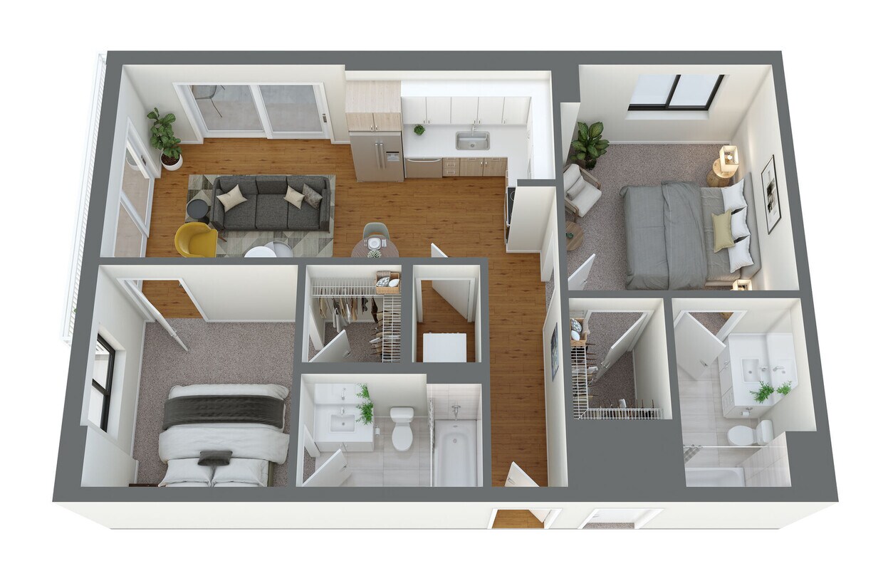 Floor Plan - B3 2 Bed/2 Bath
