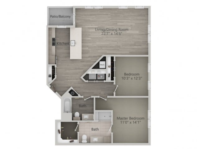 Floor Plan - Yarmouth (2BR_A)