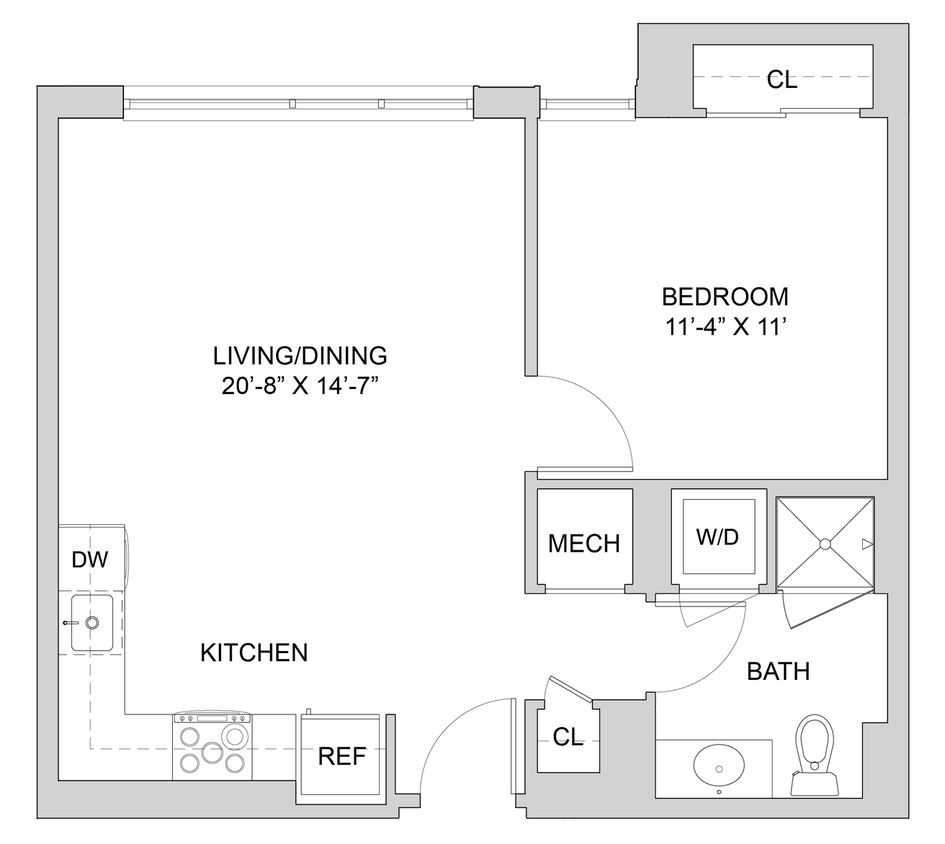 Floor Plan - 1 Bed_1 Bath-A2_1BR_F