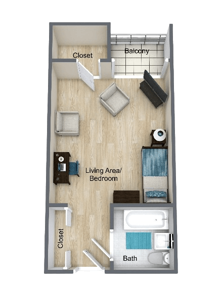 Floor Plan - Studio (Renovated)