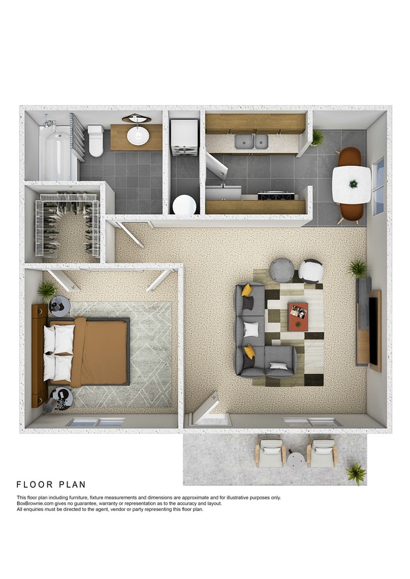 Floor Plan - 1x1 W/D Income Restricted