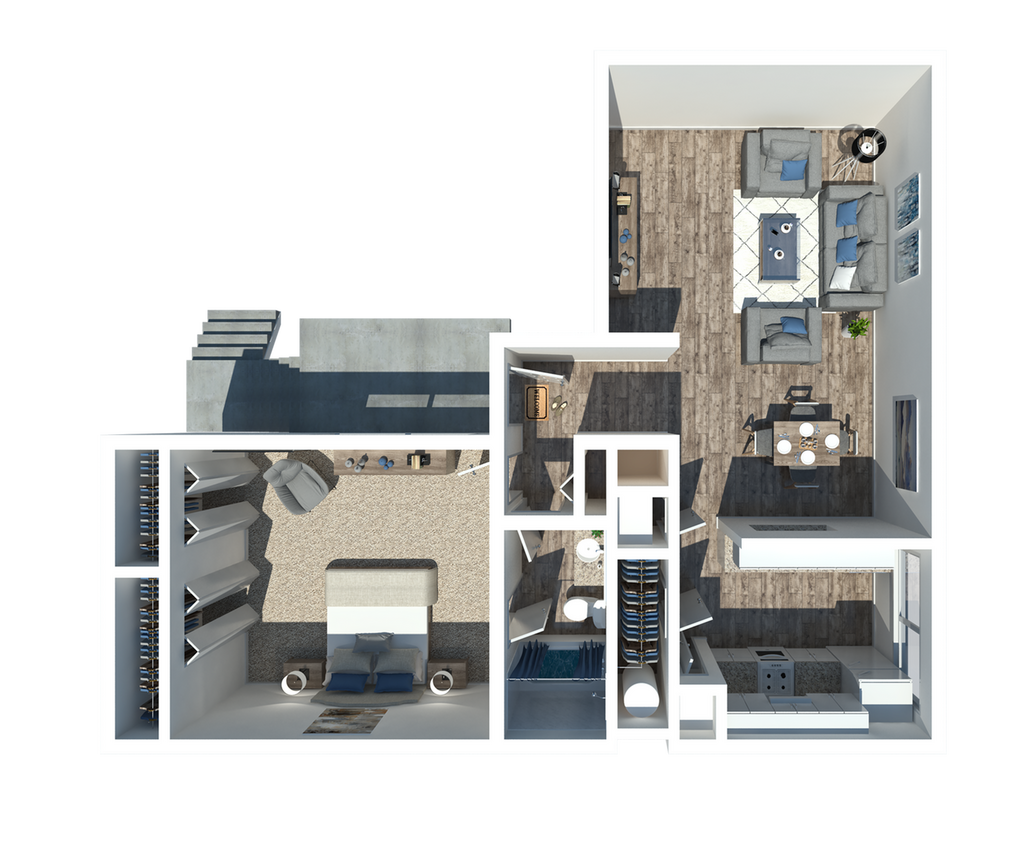 1B1BA - 1 Bedroom 1 Bath