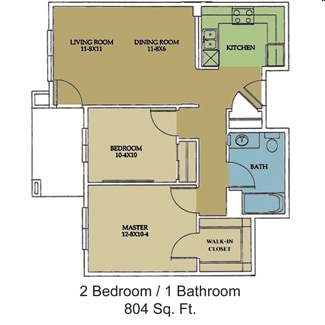 2BR/1BA - 2 Bedroom 1 Bathroom