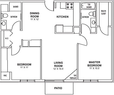 2BR/2BA - E1 & E2 - 2 Bedroom, 2 Bath