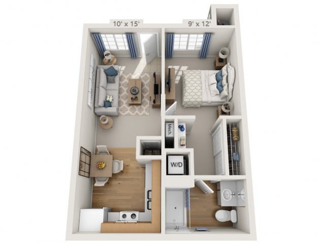 Floor plans are artist’s rendering. All dimensions are approximate. Actual product and specifications may vary in dimension or detail. Not all features are available in every apartment. Prices and availability are subject to change. - Garfunkel