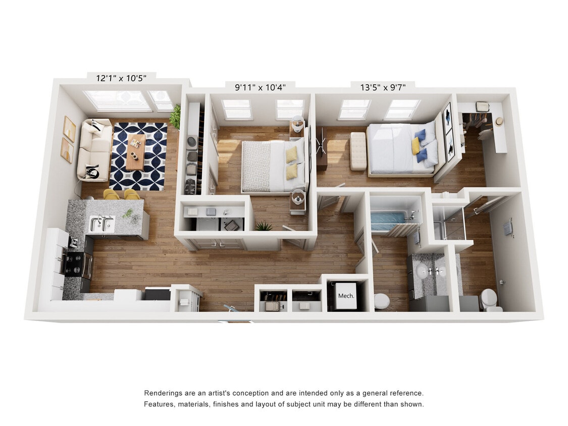Floor Plan - 2 Bedroom 2 Bath