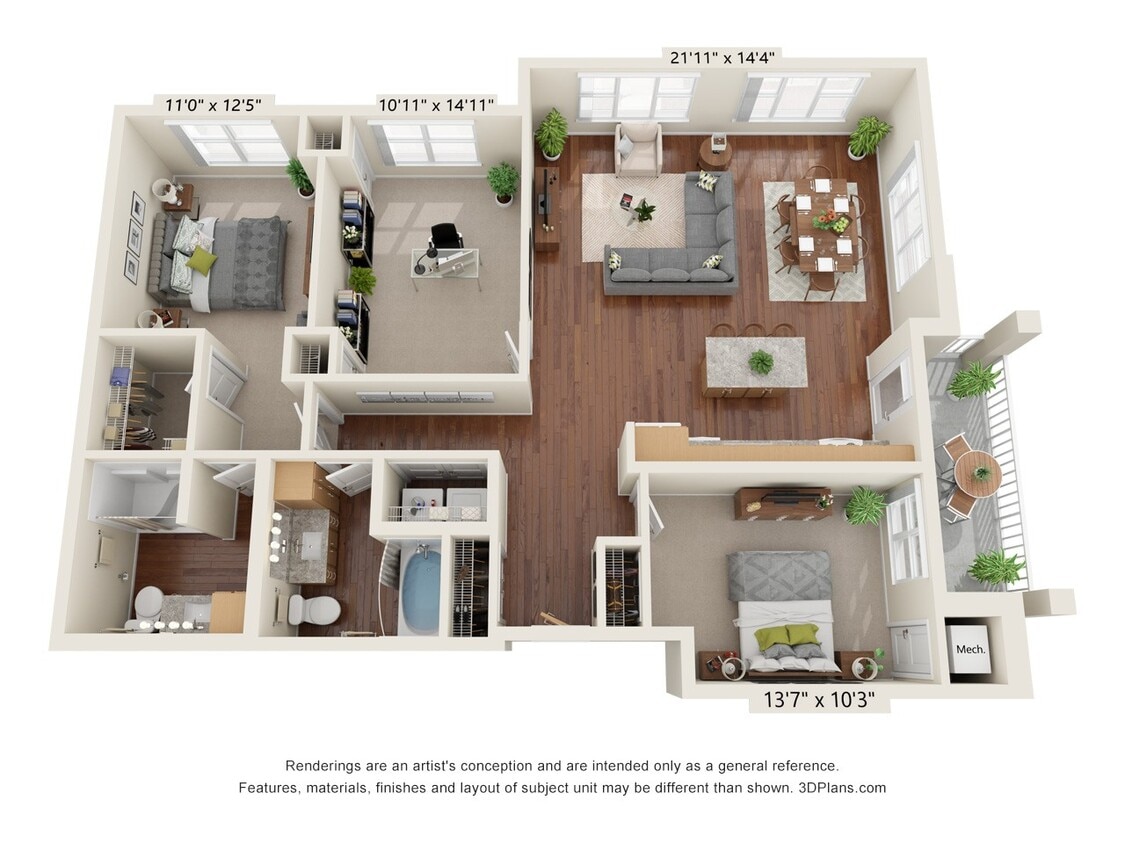 Floor Plan - Three Bedroom 3C