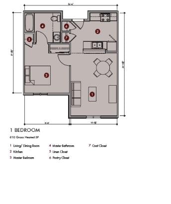 Floor Plan - One Bedroom