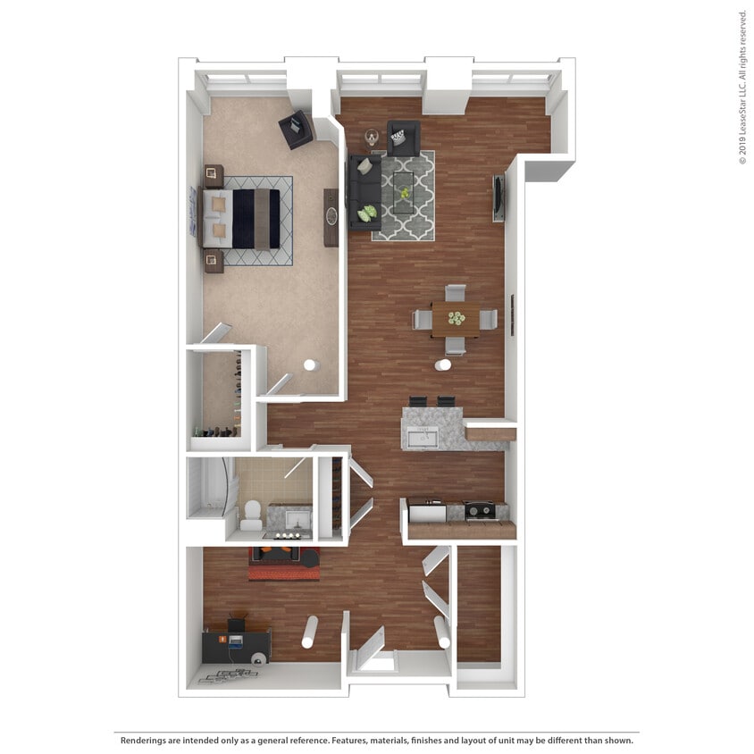 Floor Plan - One Bedroom with a Den
