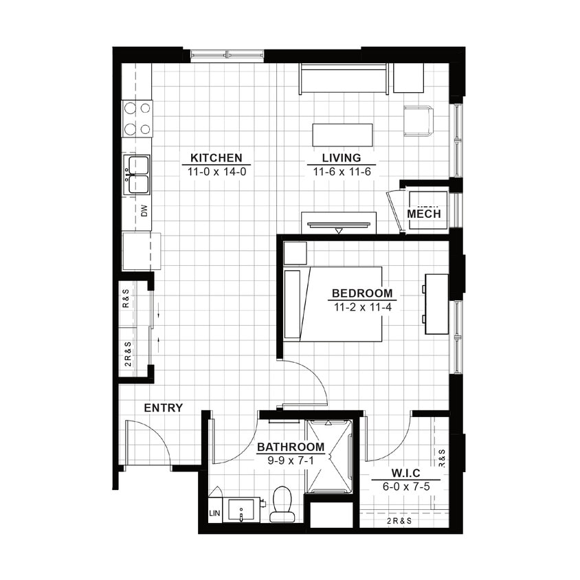 Floor Plan - 1 Bedroom (50)