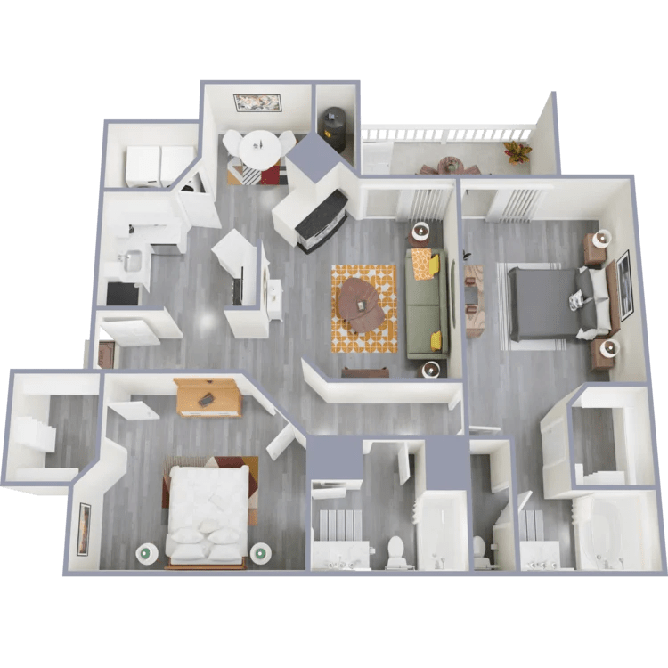 Floor Plan - 2 Bed 2 Bath A