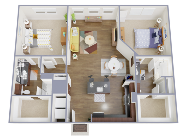 2 Bedroom, 2 Bathroom - 2 Bed, 2 Bath (140% Income Restricted)