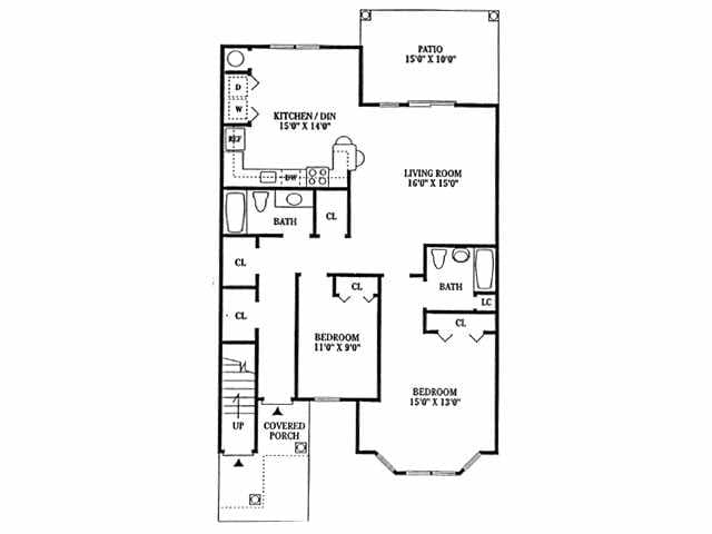 2BR/2BA - Concord - Patio Level