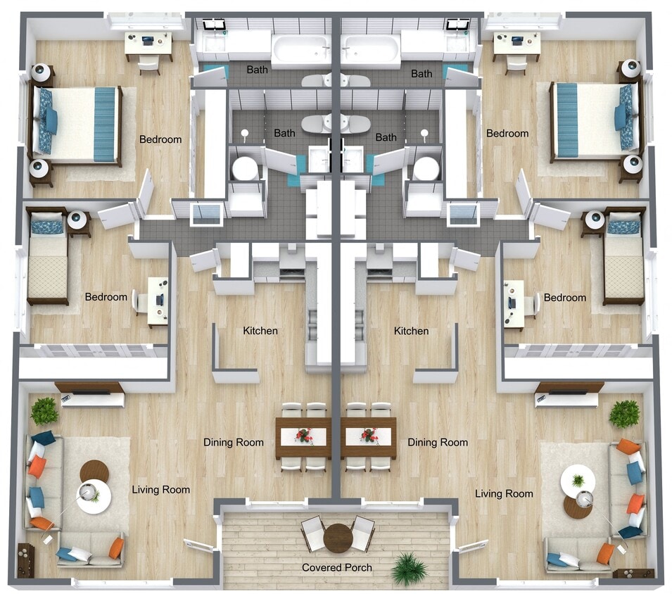 Floor Plan - Painted Hills - 2 Bedroom Cottage Deluxe