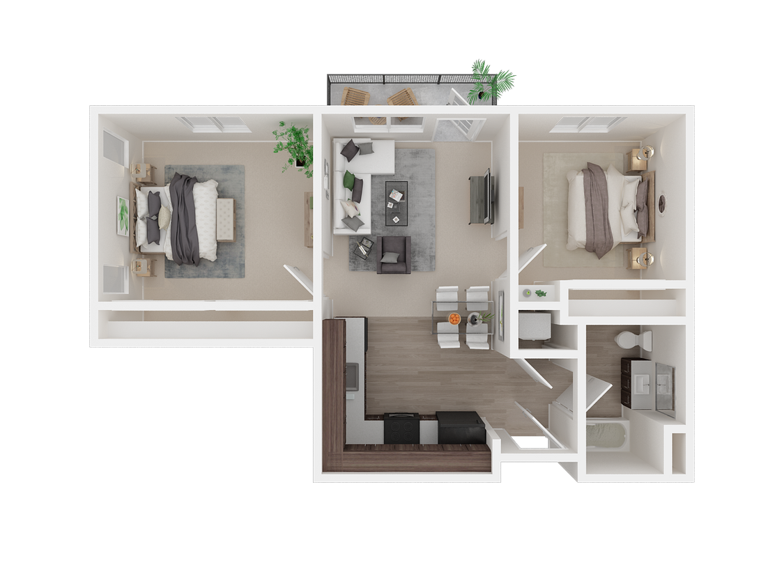 Floor Plan - 2 Bedroom B | Age 55 Plus