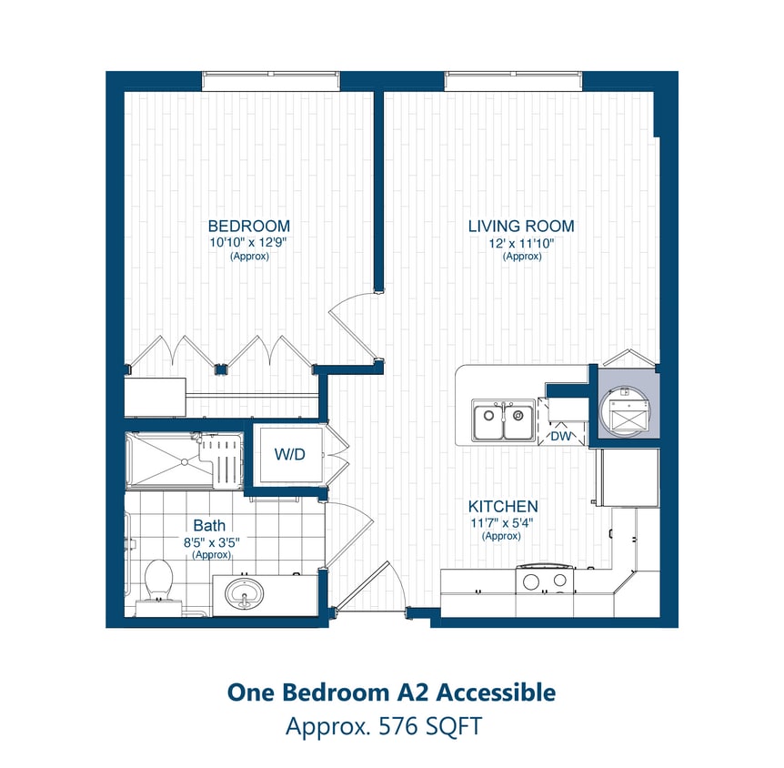Floor Plan - 1-Bed A2 Accessible