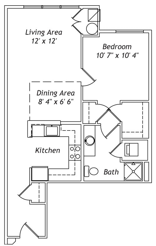 Floor Plan - 1 Bedroom