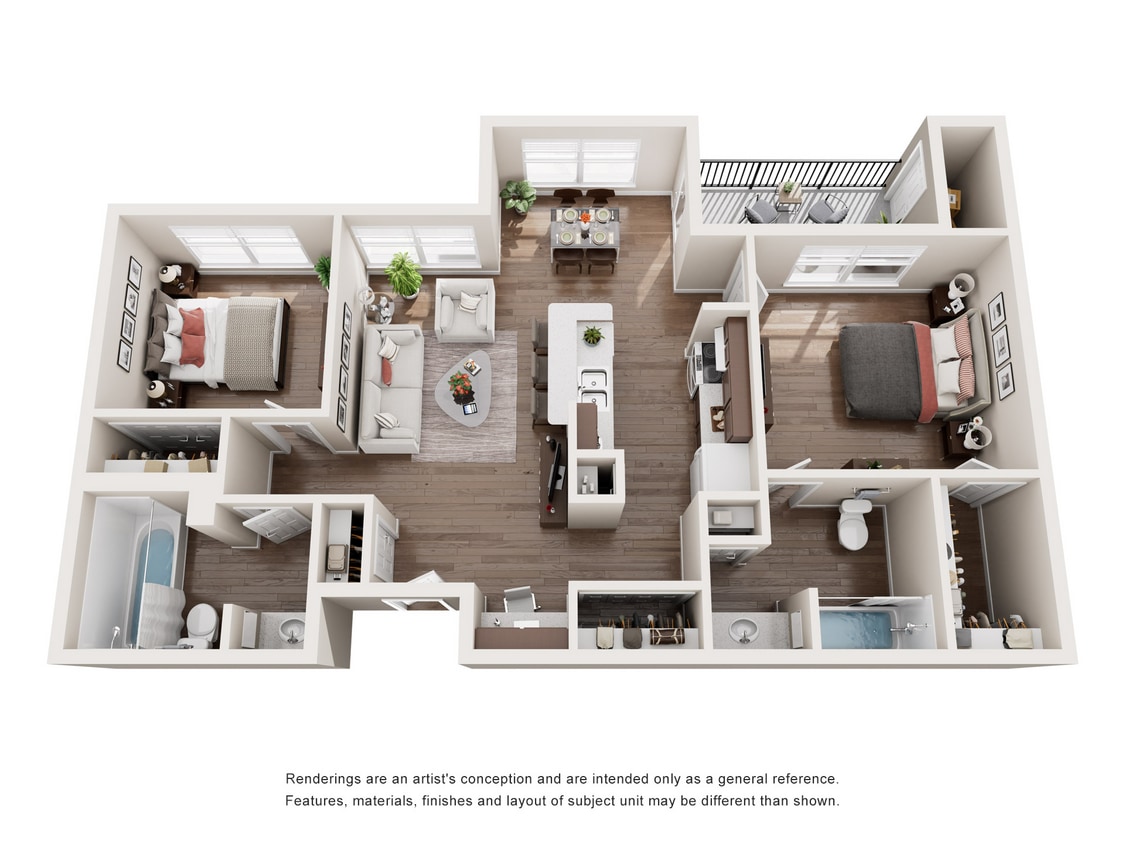 Floor Plan - B1 | 2 Bed | 2 Bath
