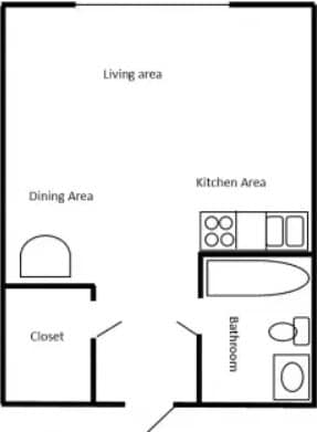 Floor Plan - Efficiency 1-01