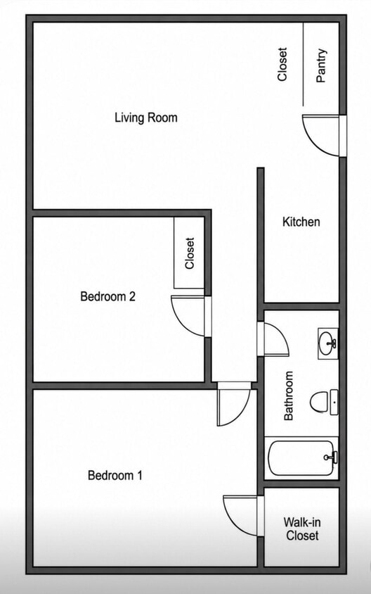 Floor Plan - 2 x 1 Renovated