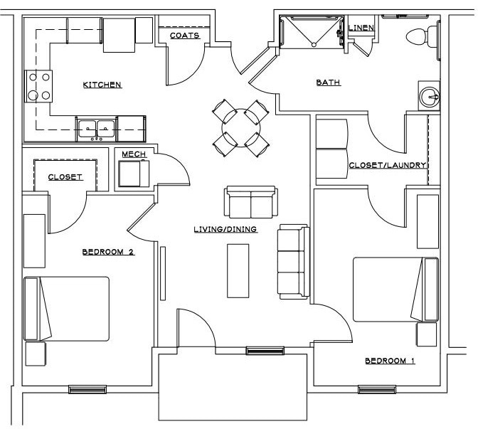Floor Plan - Two Bedroom