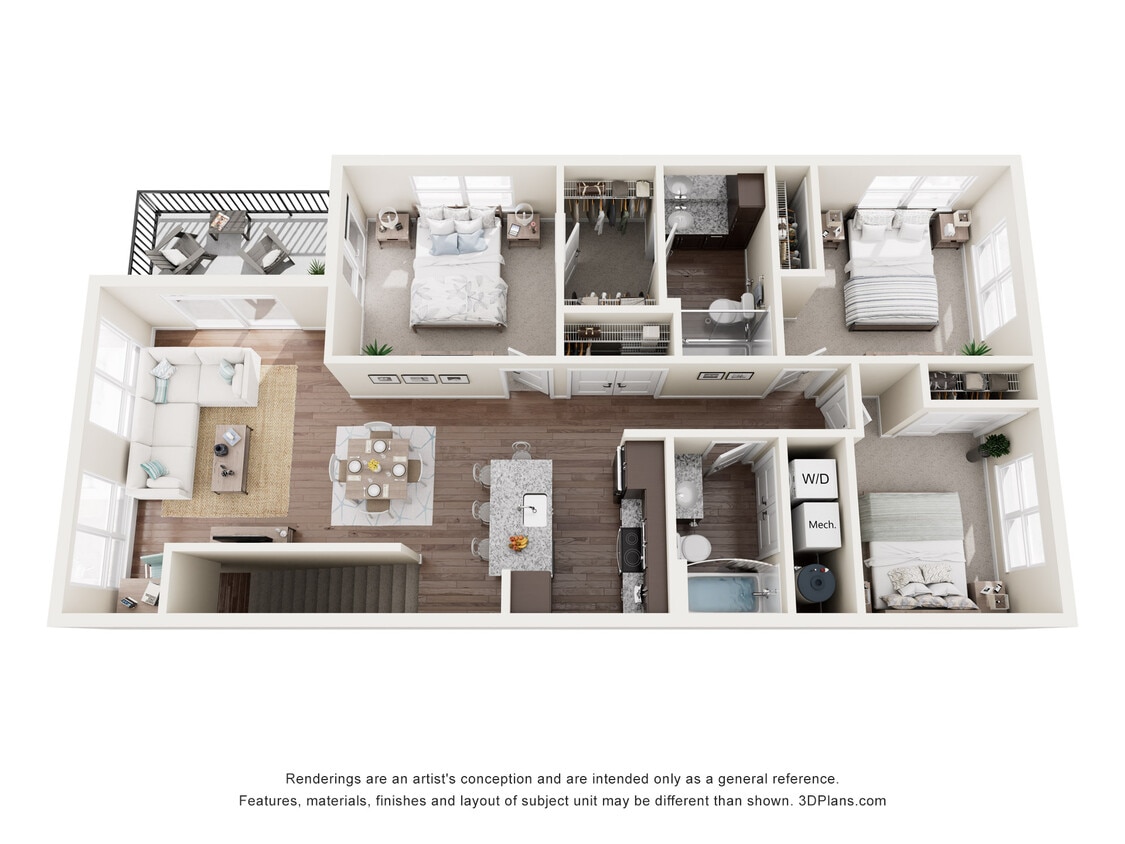 Floor Plan - 3 Bed Flat (all ages) - 50% Income Limit
