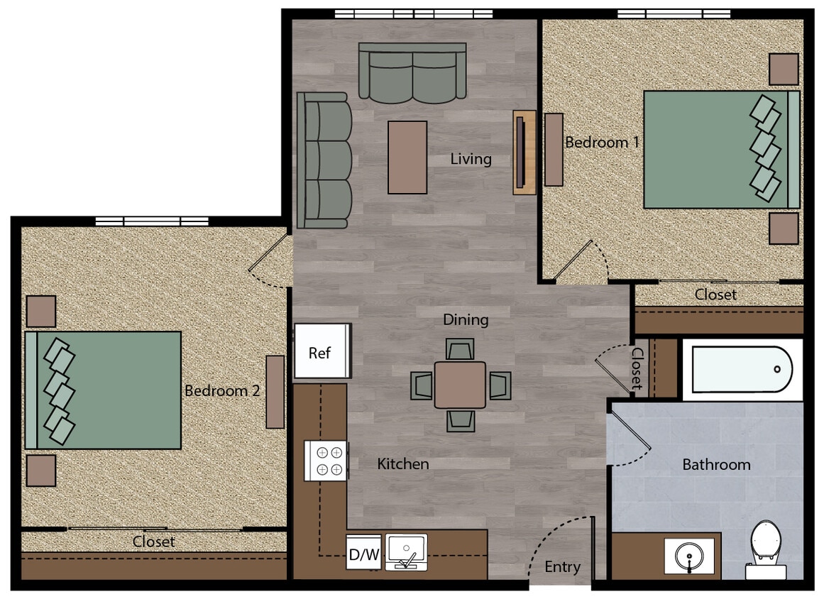 Floor Plan - 2 Bedroom Plan B