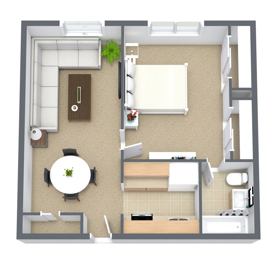 Floor Plan - One Bedroom/One Bath
