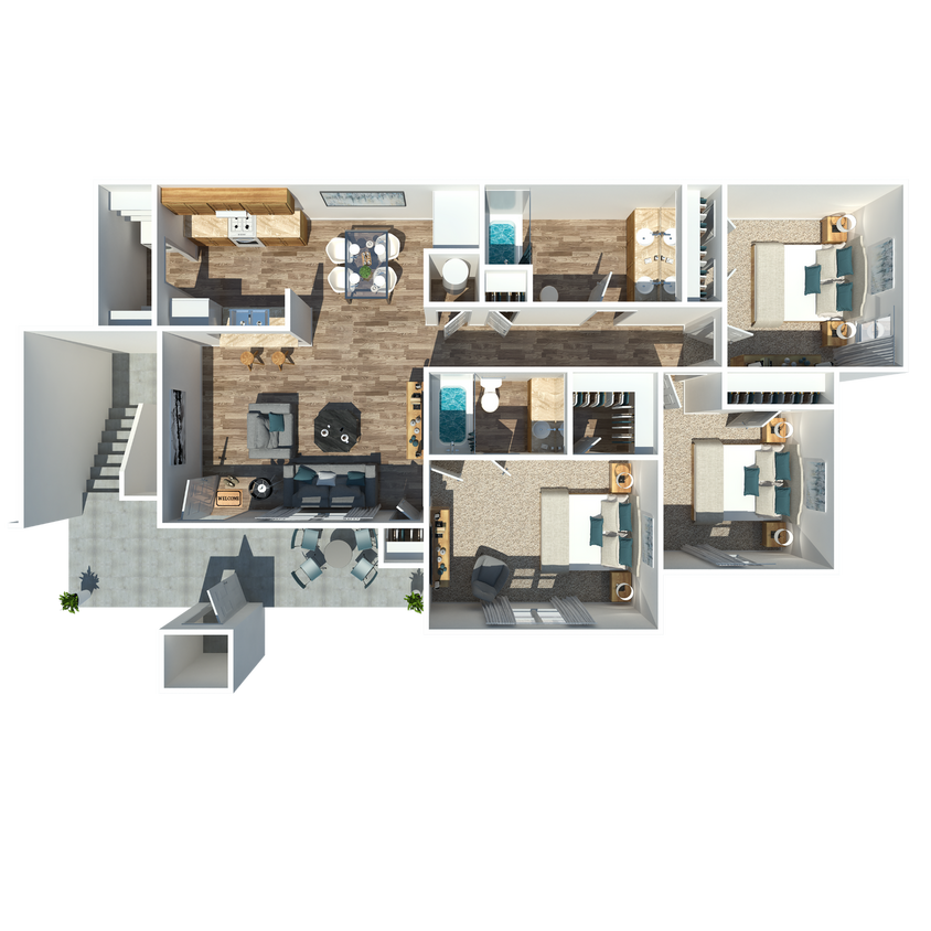 Three Bedroom + Two Bathroom - 3 Bedroom 2 Bath