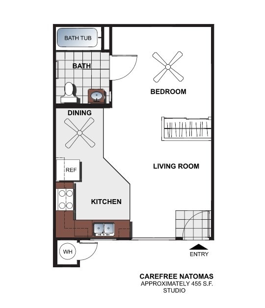 Studio - 455 SF - Studio