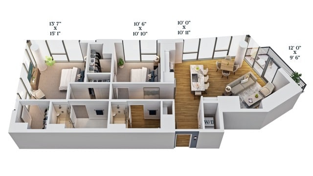 C3.2 | 2x2 | 1241 sf - C3.2