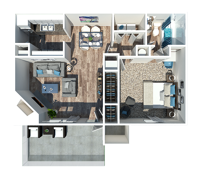 1 Bedroom | 1 Bath | 748 Sq Ft - One Bedroom | One Bathroom