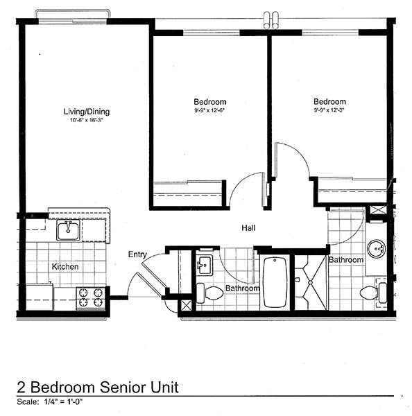 2BR/2BA - 2-Bedroom