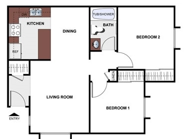2BR/1BA