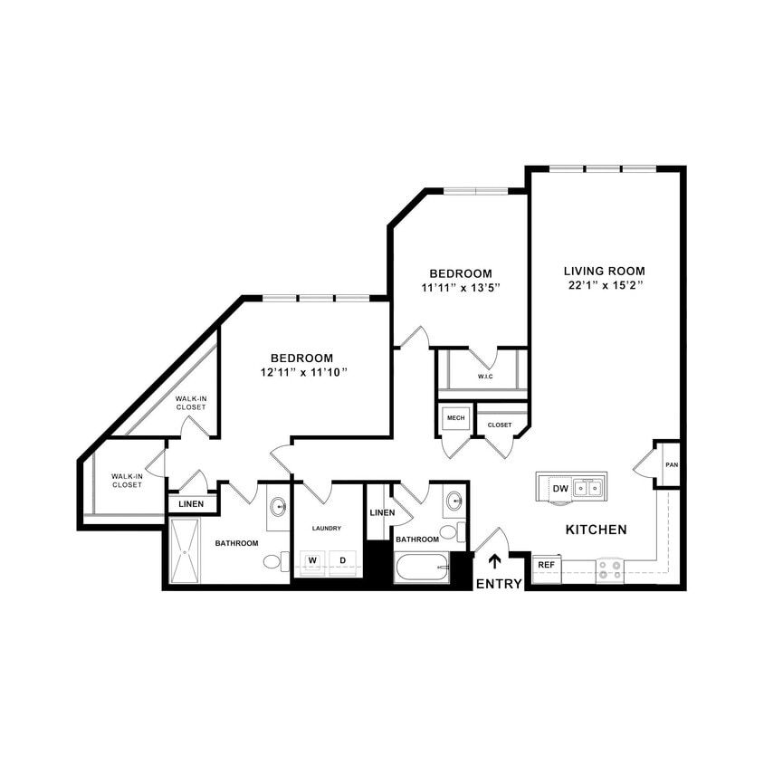 Floor Plan - 2 Bedroom Premier Corner