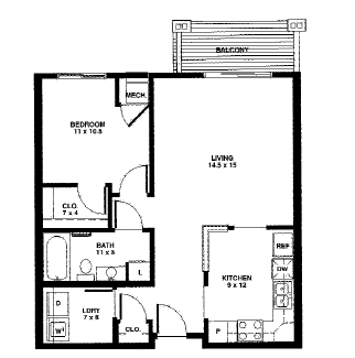 Unit A3 - Two Bedroom/Den-WAITLIST