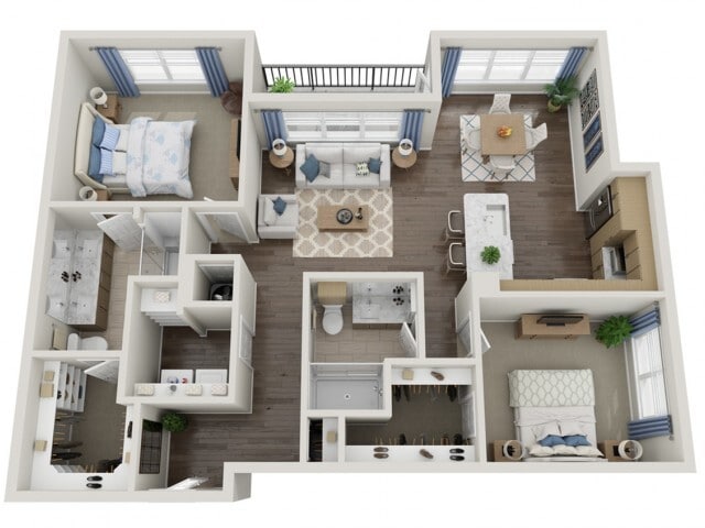 Floor plans are artist’s rendering. All dimensions are approximate. Actual product and specifications may vary in dimension or detail. Not all features are available in every apartment. Prices and availability are subject to change. - C6