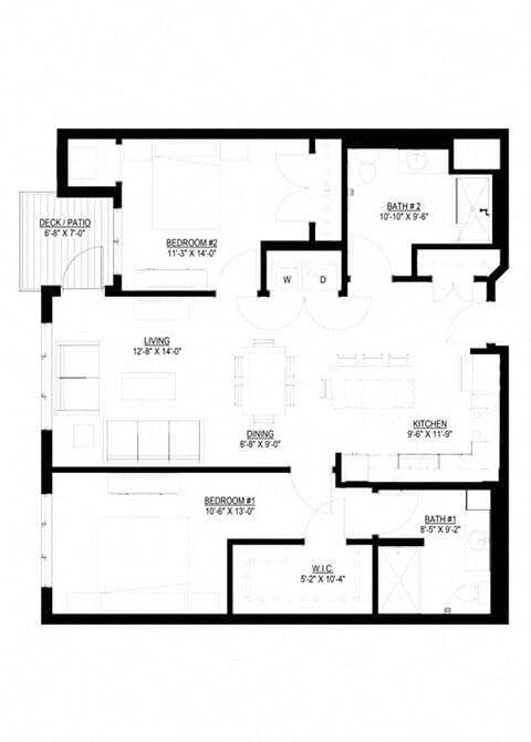 Floor Plan - Two Bedroom - G