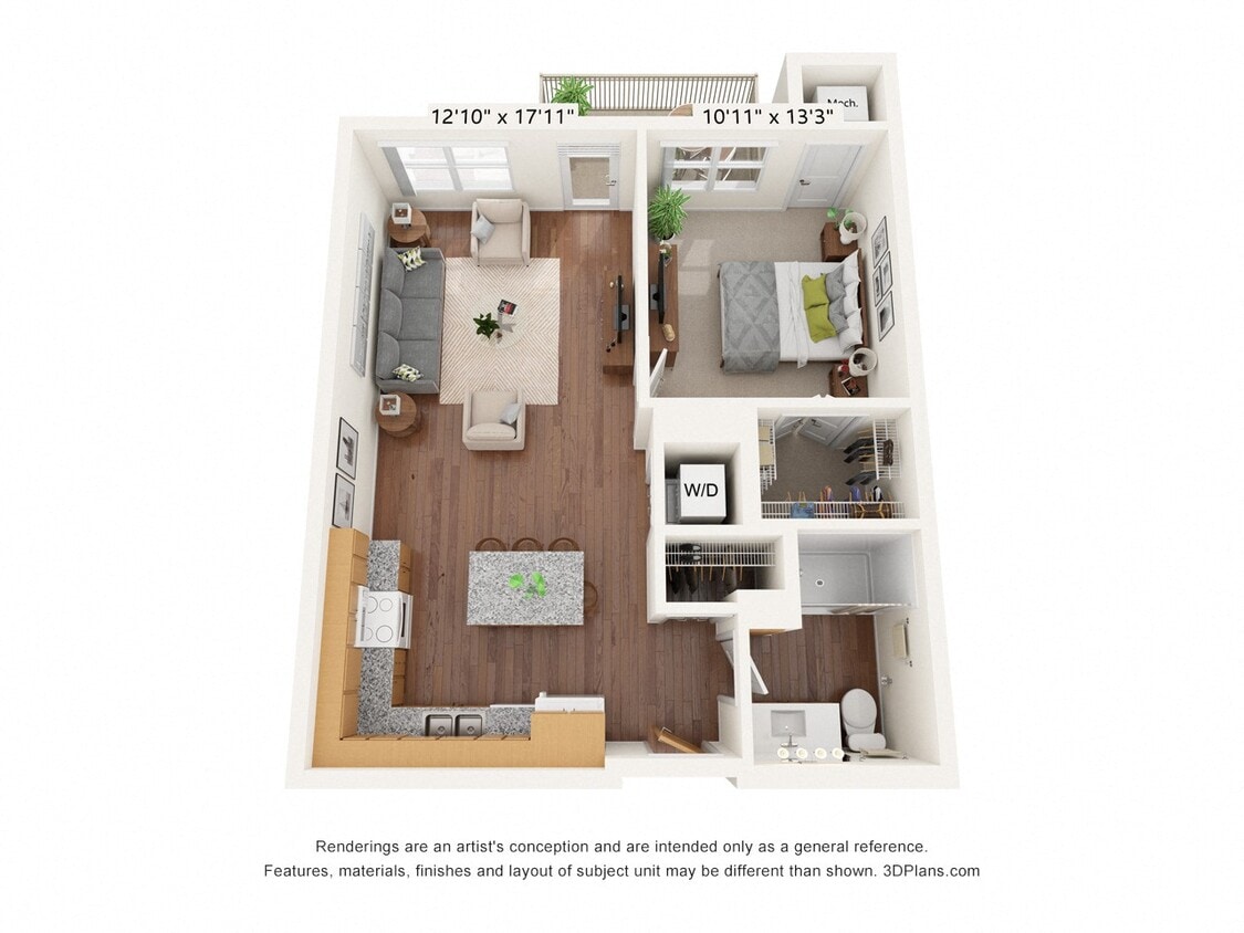 Floor Plan - One Bedroom D