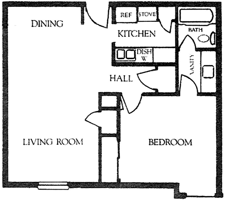 1BR/1BA - 1 Bedroom