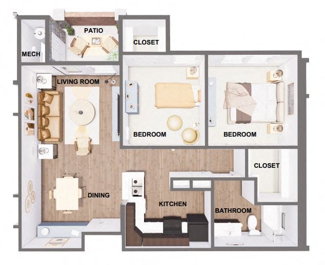 Floor Plan - Two-Bedroom 5A